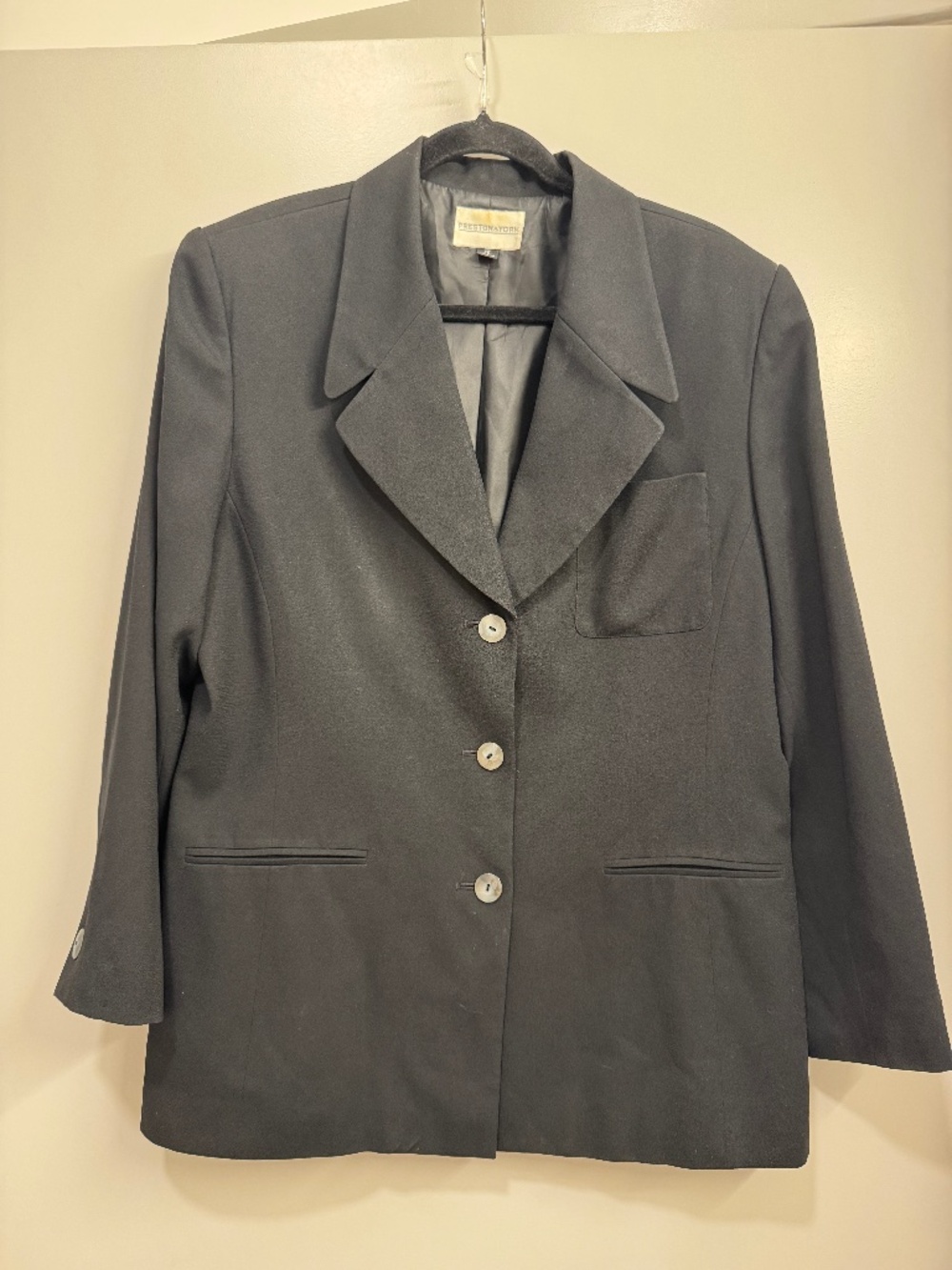 Preston & York Women’s Black Blazer Career Work Jacket Button Front